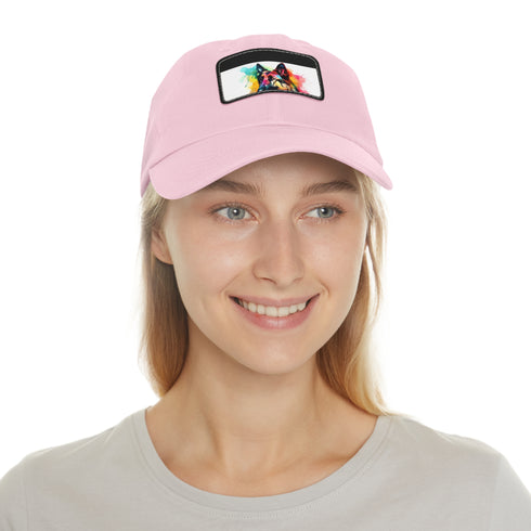 German Shepherd baseball cap with light brown patch, rectangular shape.