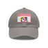 Adorable Jack Russell baseball cap in white with light brown patch.
