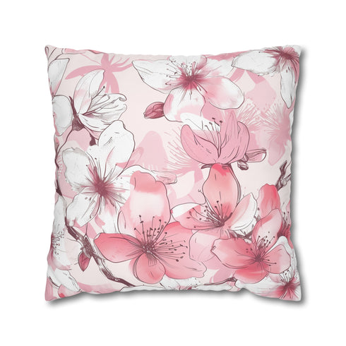 Cherry Blossom Bliss Pillowcase - Tranquil pink and white seamless pattern for peaceful sleep