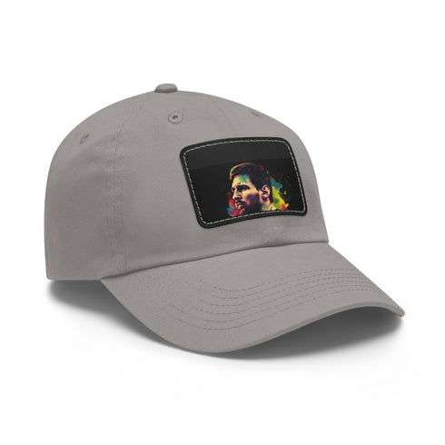 Messi Neon Splash Cap in White with Light Brown Rectangle Patch