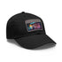 Neon watercolor splash cotton baseball cap with light brown patch.