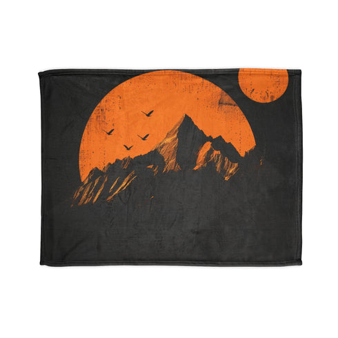 Mountain Sunrise Blanket in 30'' x 40'' size: Nature-inspired warmth.
