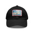 White cotton skyline baseball cap with Empire State Building watercolor design.
