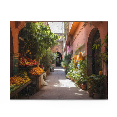 Colorful Marrakech Market Puzzle with 120 Pieces, Ideal Back-to-School Game