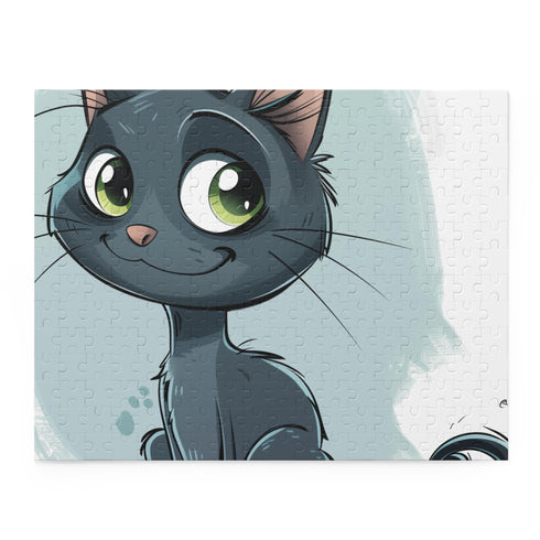 Whimsical Cat Puzzle - Adorable cartoon cat design for feline lovers, fun and challenging activity for all ages