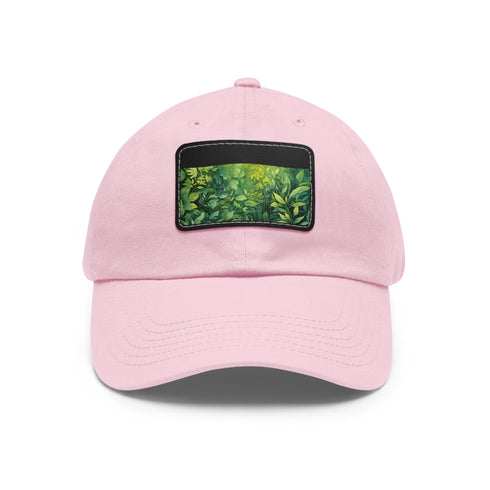 Gondorian Grove Baseball Cap with Light Brown Rectangle Patch and Foliage Pattern