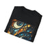 Charcoal fractal T-shirt with crew neck and captivating intricate design