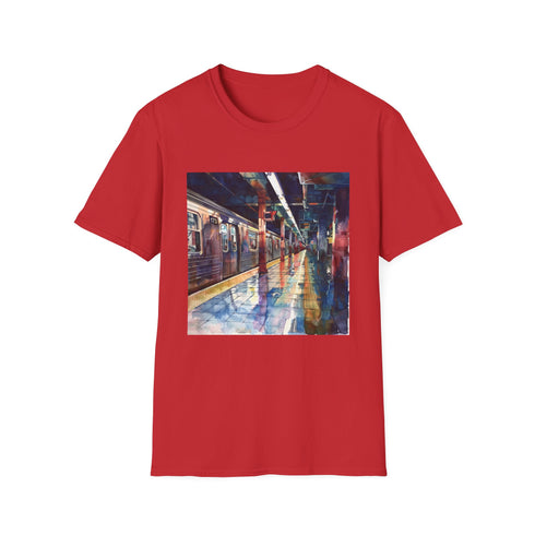 Watercolor New York Subway T-shirt in Sport Grey, Size Small.