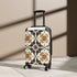 Artisan black chic suitcase with handcrafted ceramic tile pattern.