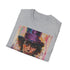Charcoal cotton crew neck Willy Wonka portrait tee, regular fit.