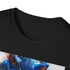 Watercolor Sonic charcoal t-shirt showing vivid colors and dynamic action pose