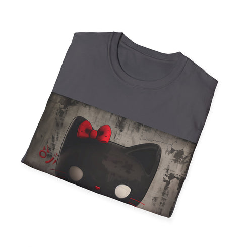 Kuromi x Hello Kitty tee in Charcoal cotton for summer style.