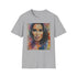 Watercolor Kim Kardashian charcoal t-shirt with crew neck and regular fit