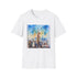 New York City Skyline Empire State Building Watercolor T-shirt, Charcoal, S.