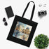 Chic black cotton Louvre watercolor tote bag - accessories, stylish, artistic.
