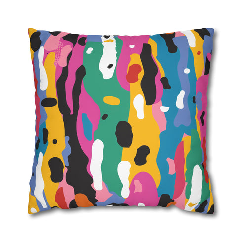 Abstract Bold Bright Pillow Case - Modern seamless pattern design for stylish bedroom decor