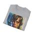 Charcoal cotton T-shirt featuring vibrant DTG portrait of Luke Skywalker