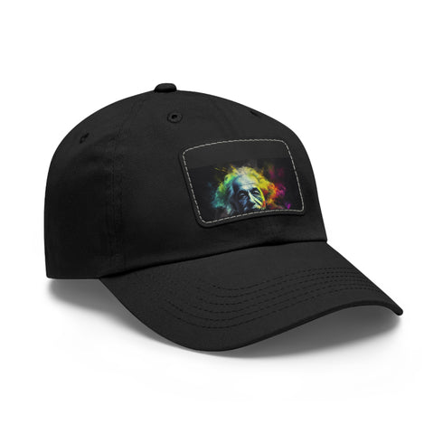 Genius Vision Neon Baseball Cap in White with Light Brown Patch