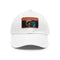 Neon watercolor baseball cap with light brown rectangle patch.