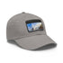 Sydney Edition White Hat with Light Brown Patch and Rectangle Design.