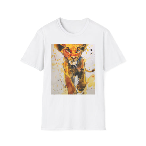 Charcoal Simba Lion King tee with vibrant print, perfect for lion lovers.