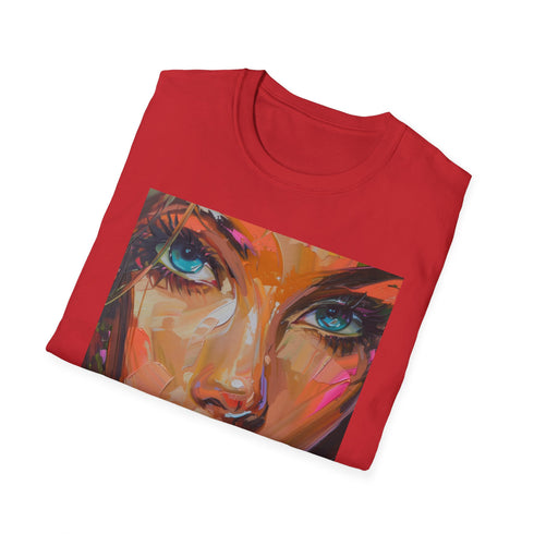Charcoal cotton T-shirt with vibrant Barbie portrait and crew neck