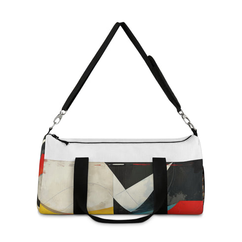 Abstract geometric shapes small duffel bag: trendy, bold, head-turning design.