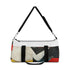 Abstract geometric shapes small duffel bag: trendy, bold, head-turning design.
