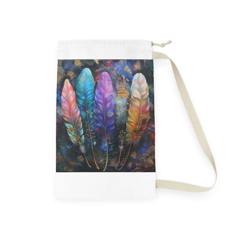 Bohemian Feather Laundry Bag - Durable laundry bag with unique design for stylish storage