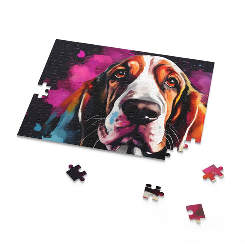 Basset Hound jigsaw puzzle featuring delightful charm for dog lovers.