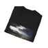 Charcoal cotton T-shirt with vibrant Iceland landscape capturing nature's raw beauty