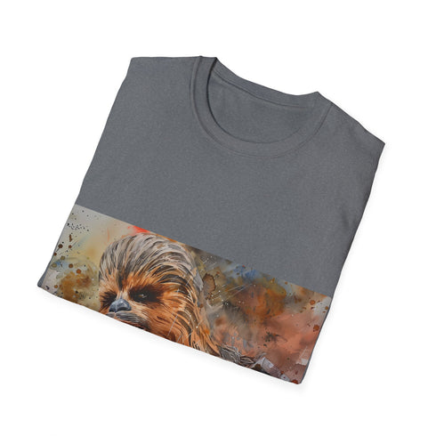 Chewbacca watercolor tee in Charcoal, crew neck, regular fit.