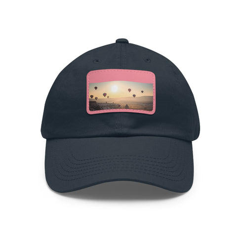 Cappadocia Dreamscape Baseball Cap: White with Light Brown Patch Unisex Hat