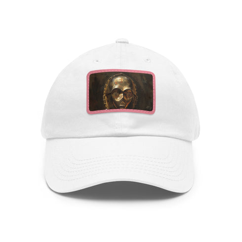 Galactic Gold Protocol Droid Baseball Cap Unisex Cotton White Rectangle