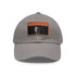 Stylish white cotton baseball cap with light brown rectangle patch.