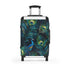 Vibrant Blue Peacock Feathers Suitcase