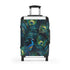 Vibrant Blue Peacock Feathers Suitcase