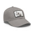 Floral hand-drawn white baseball cap with light brown patch.