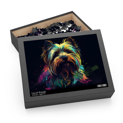 Charming Yorkie Jigsaw Puzzle, 10x8 inches, 120 pieces, dog lovers delight.