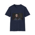 Charcoal cotton crew neck T-shirt with a vivid Ben Affleck graphic