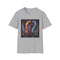 Charcoal bohemian feather T-shirt showcasing soft breathable cotton and crew neck