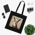 Stylish black cotton llama tote bag with cool glasses design.