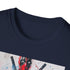 Charcoal crew neck T-shirt featuring Deadpool graphic in high-quality cotton
