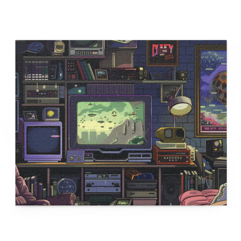 80s Pixels Jigsaw Puzzle - Retro video game characters and scenes in a fun puzzle for gamers