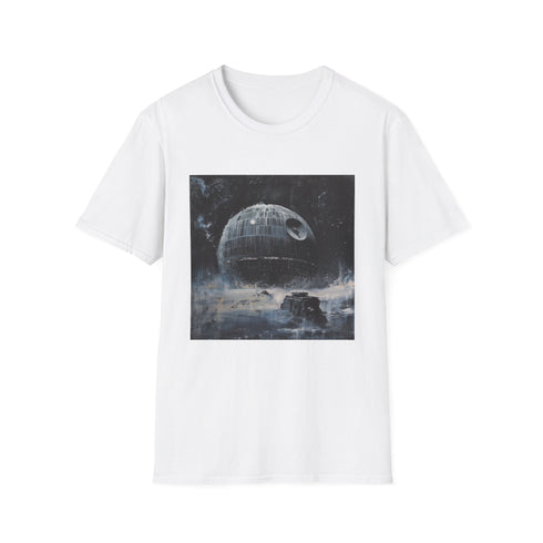 Star Wars Death Star Charcoal T-Shirt - Galactic Moon Destroyer Graphic