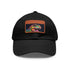 Neon watercolor Trex baseball cap with light brown patch.