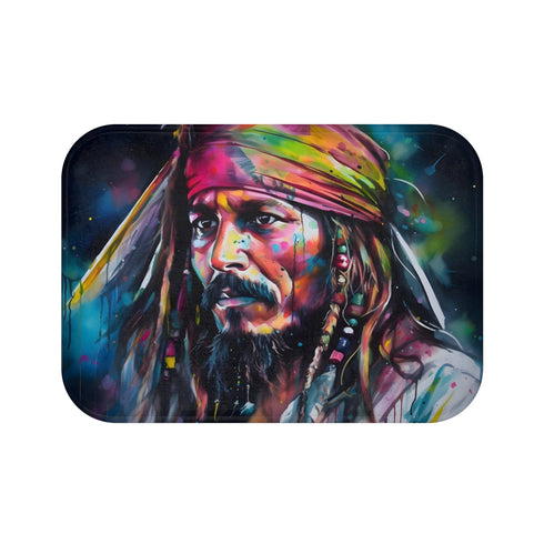 Neon Sparrow Bath Mat with Swashbuckling Pirate Style in Vibrant Hues