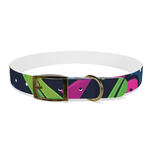 Neon graffiti dog collar for stylish pets who love attention.