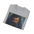 Charcoal cotton crew neck T-shirt featuring vibrant Rubeus Hagrid painting