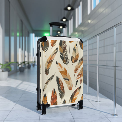 Boho Feather Dream Suitcase Small Black Travel Bag Pattern Accessory